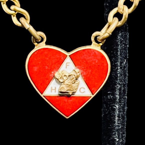 Vintage FHC Moose Gold Tone, Red And White Enamel Tie Bar (4886) - Picture 2 of 6